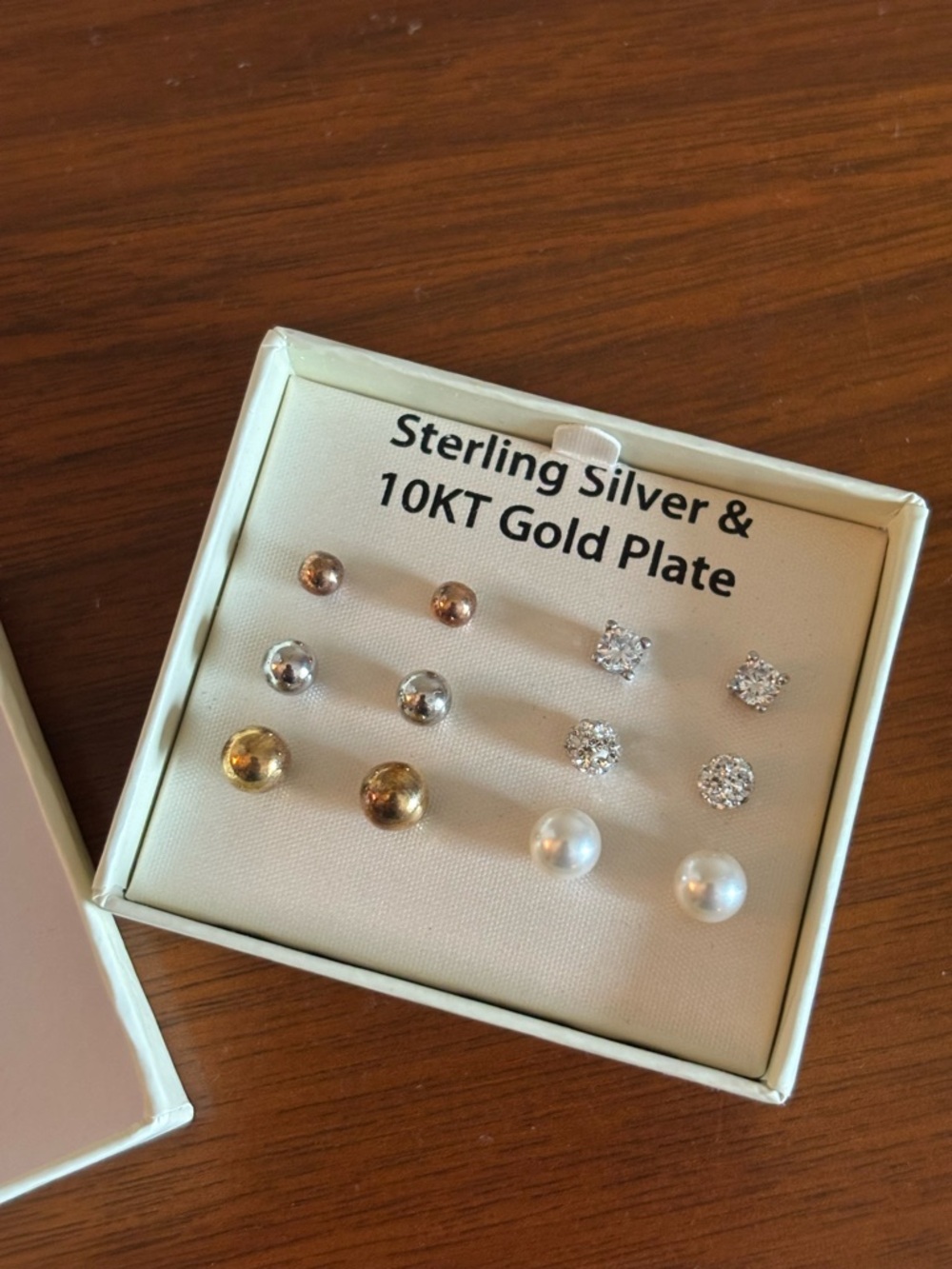 Sterling silver stud earring set new in box gift for her sterling earrings